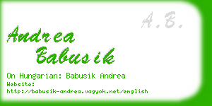 andrea babusik business card